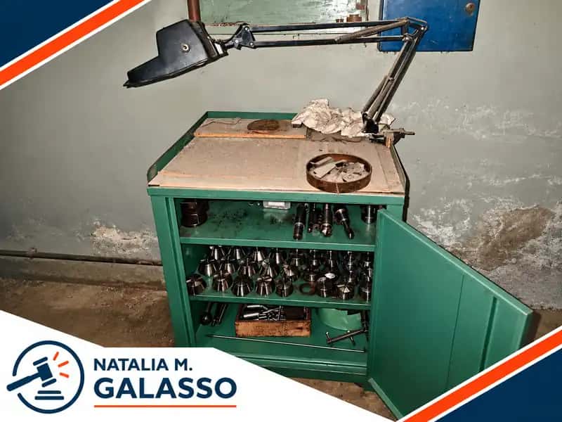 Armario mesa de trabajo con accesorios p/ torno