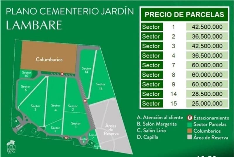 PARCELA en CEMENTERIO "JARDIN de PAZ" - LAMBARE
