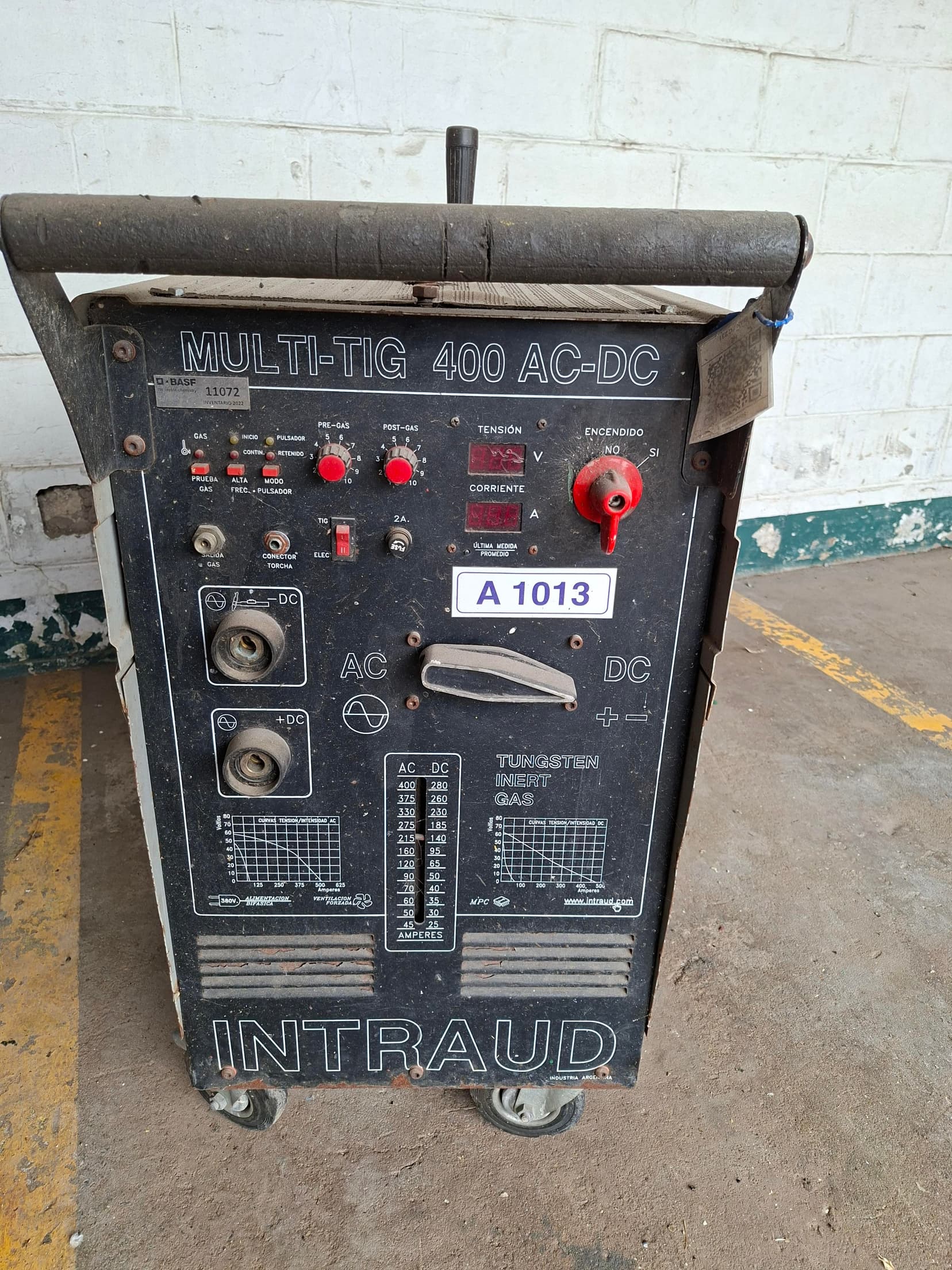 Máquina de soldar trifásica Intraud Multi TIG 400 AC/DC, Cantidad: 1 unidad, Condición: usado. LOC: General Lagos, provincia de Santa Fe