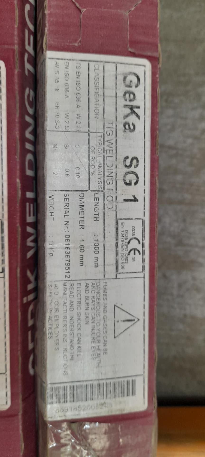 VARILLAS TIG, Cantidad: 145 kg + 112 unidades 0, Condición: sin uso. LOC: Don Torcuato, provincia de Buenos Aires
