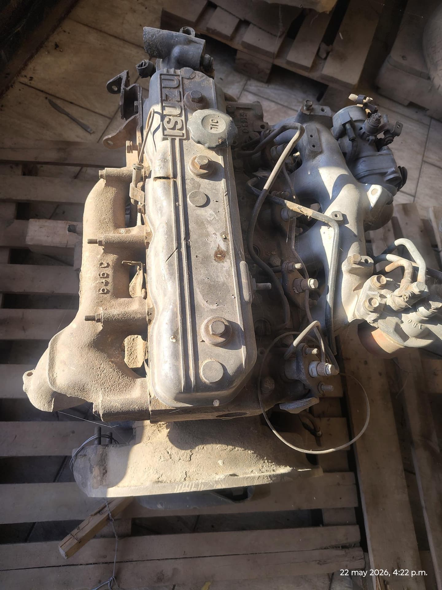 Motor Izuzu, Cantidad: 1 unidad, Condición: usado, con posibles faltantes. LOC: Arroyo Seco, provincia de Santa Fe