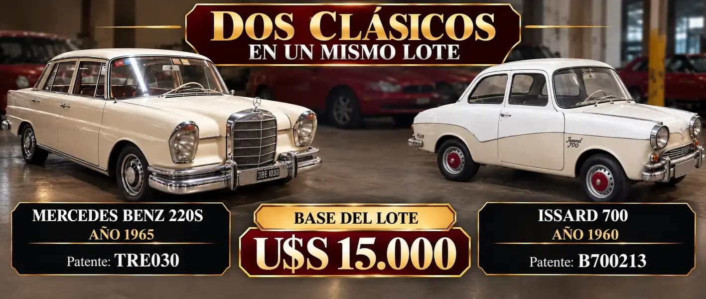 DOS AUTOS CLÁSICOS MERCEDES 220S 1965 + ISSARD 700
