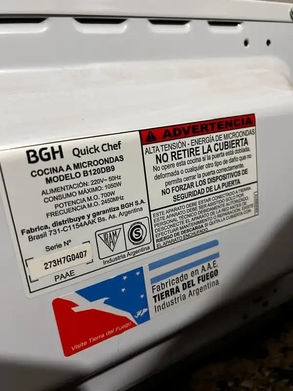 MICROONDAS BGH 20 LITROS