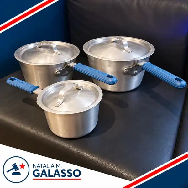 Juego de 3 cacerolas de aluminio uso comercial