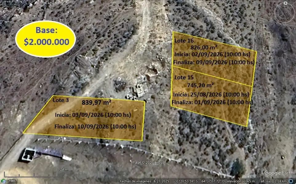 Lote de 745m2 Tanti - El Durazno