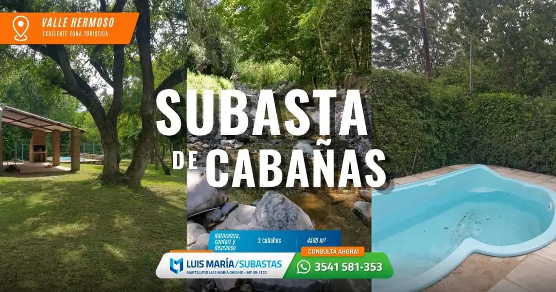 2 CABAÑAS EQUIPADAS CON PISCINAS VALLE HERMOSO CBA