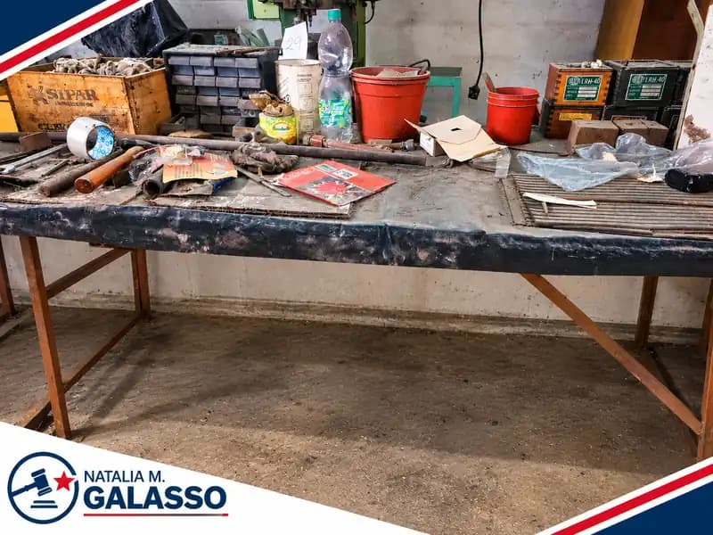 Mesa de trabajo de madera y caño
