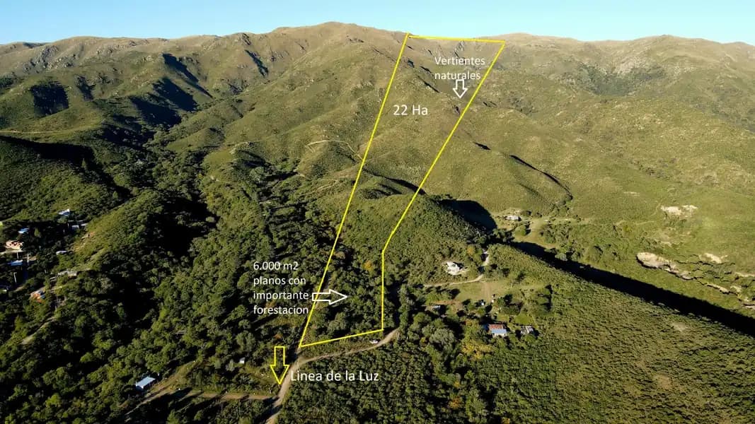 20 HECTÁREAS CON ACCESO Y SERVICIOS HUERTA GRANDE