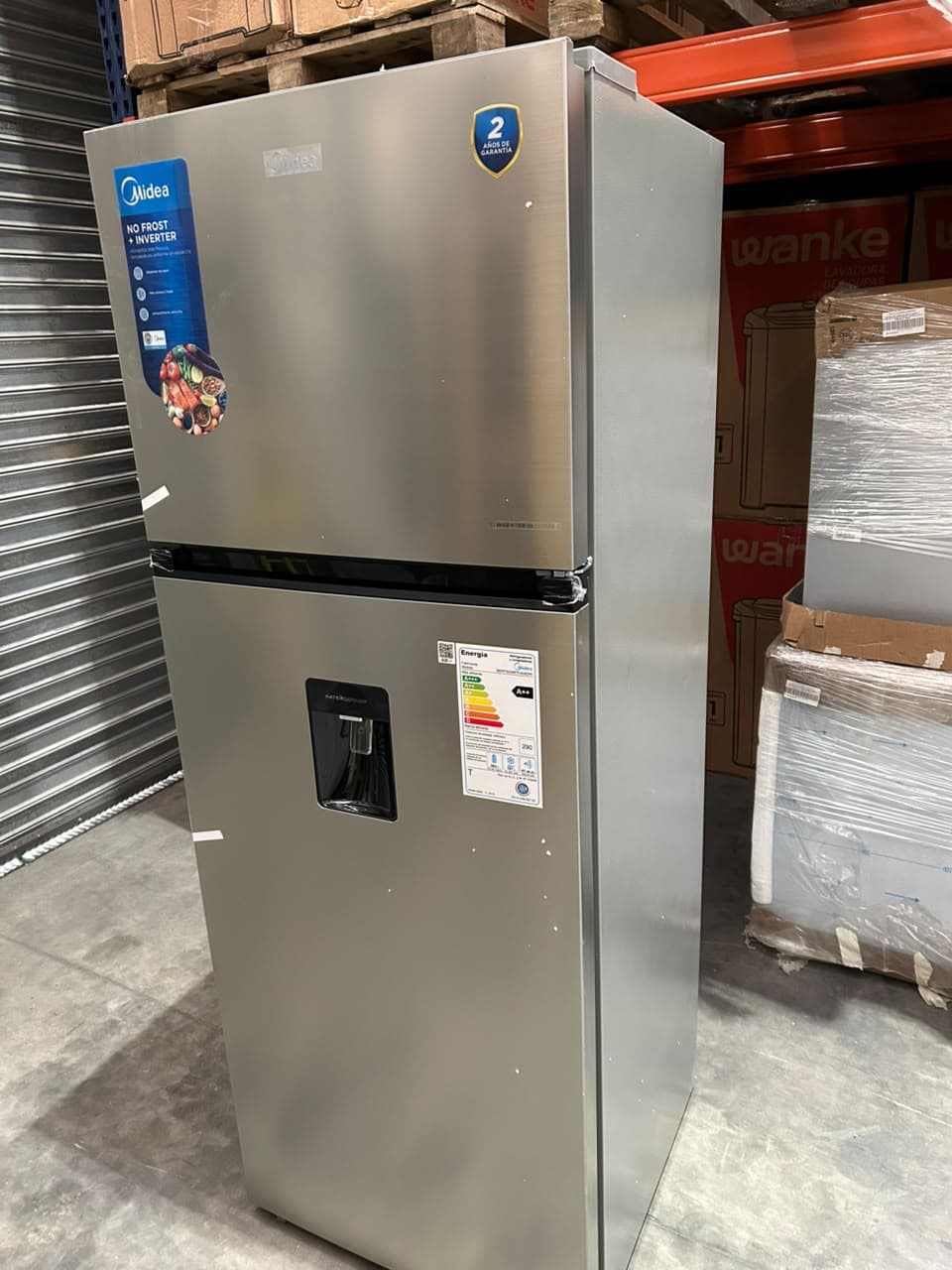 HELADERA NO FROST INVERT INOX 470 LTS DISPENS AGUA