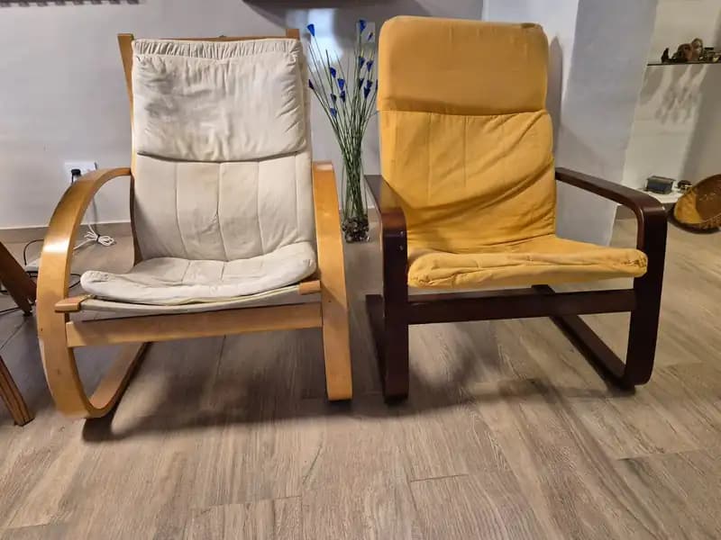 Par de reposeras de madera