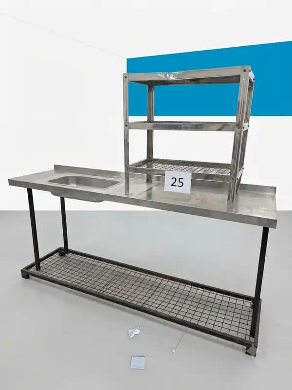 MESADA DE ACERO INOXIDABLE + SECA PLATOS