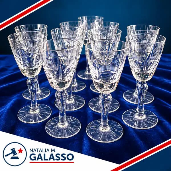 11 copas de cristal tallado