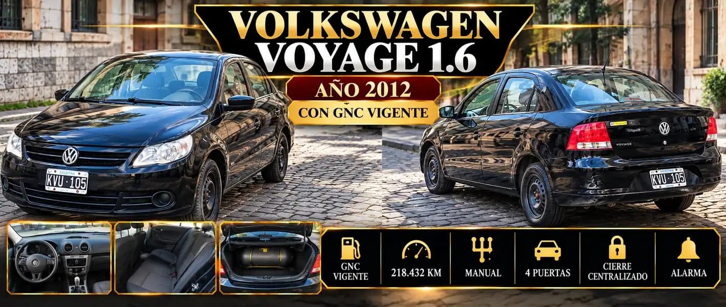 VOLKSWAGEN VOYAGE 1.6 – AÑO 2012 – GNC VIGENTE