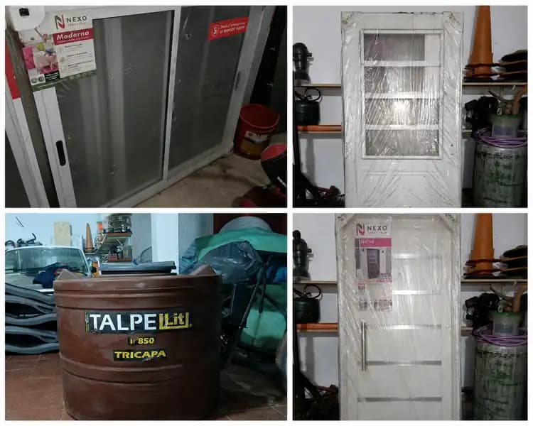 Lote aberturas de aluminio + tanque tricapa.