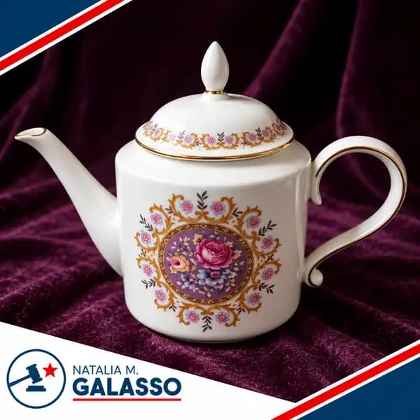Tetera de porcelana blanca