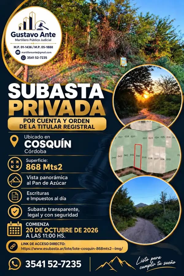 LOTE COSQUIN - 868MTS2