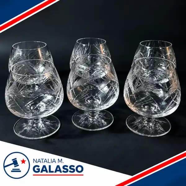 COPAS COGNAC CRISTAL TALLADO