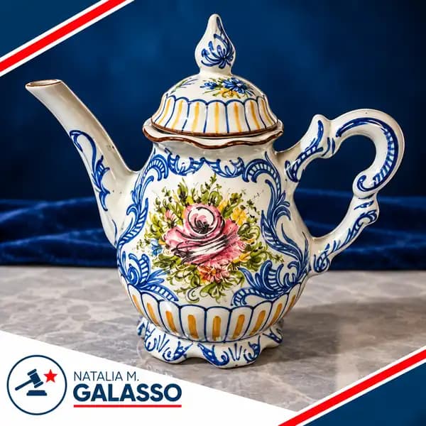Tetera o cafetera antigua de cerámica