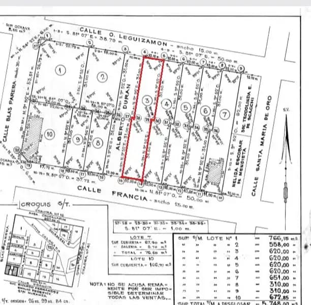LOTE DE 620M2 C/SALIDA A DOS CALLES 10m X 62m
