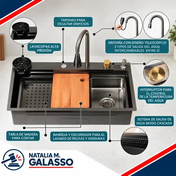 BACHA COCINA DE ACERO INTELIGENTE