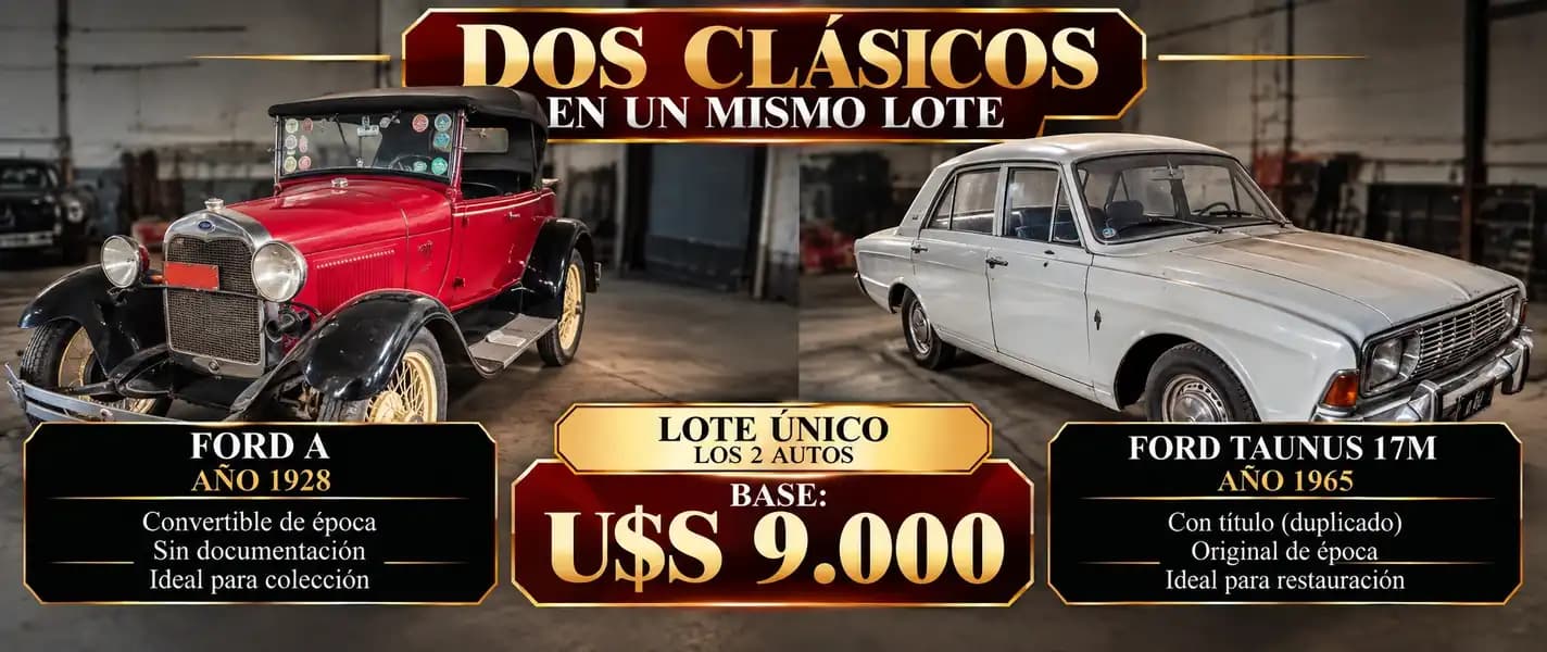 AUTOS CLASICOS: FORD A 1928 + FORD TAUNUS 17M 1965