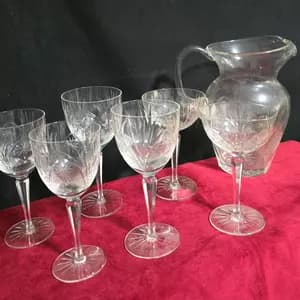 18 COPAS Y JARRA D/CRISTAL