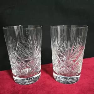 DUO VASOS CRISTAL TALLADO