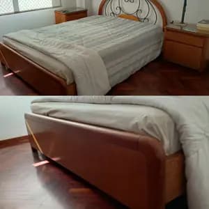 CAMA CON MESAS DE LUZ