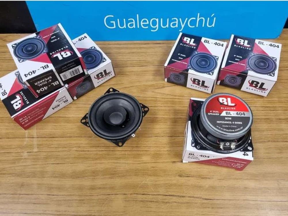 20 PARLANTES DE POTENCIA DE 80 WATTS, MARCA BLAULINE, MODELO BL-404 4 DUAL- FUNCIONAMIENTO SIN CONTROLAR - SE VENDEN EN EL ESTADO EN QUE SE ENCUENTRAN Y EXHIBEN. ACTA LOTE 12/23