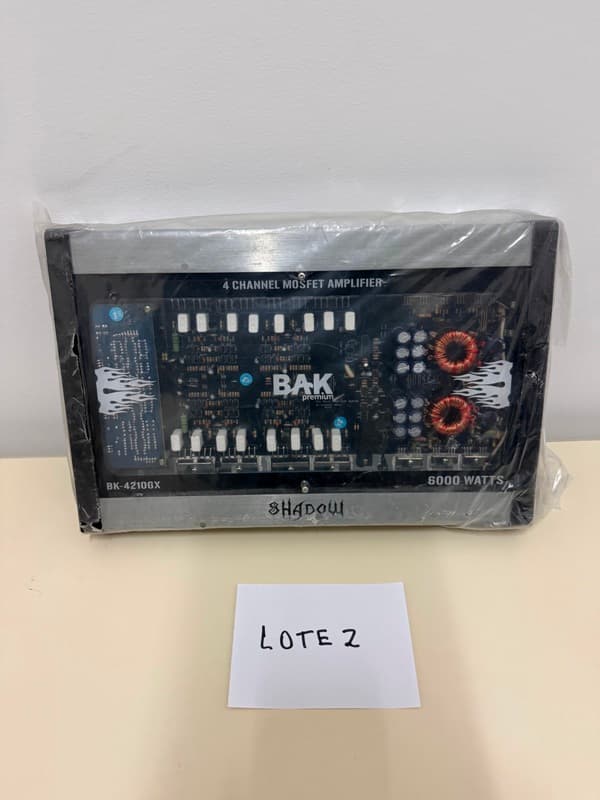 UN (01) AMPLIFICADOR DE CUATRO CANALES MARCA BAK - MODELO BK 4210 GX- NUEVO FUNCIONAMIENTO SIN CONTROLAR -TRIBUTAN IVA ALÍCUOTA 21% - SE VENDEN EN EL ESTADO EN EL QUE SE ENCUENTRAN Y EXHIBEN – SIN CAJA 18015ALOT000195L