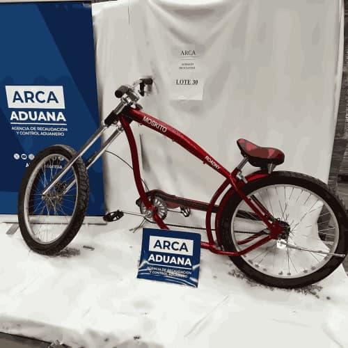 UNA BICICLETA – MARCA ROADNY – MODELO MOSKITO – RODADO 26 – N.º SERIE 12TM12720123 - NUEVA - ARMADATRIBUTAN IVA ALÍCUOTA 21% - FUNCIONAMIENTO SIN CONTROLAR - SE VENDEN EN EL ESTADO EN EL QUE SE ENCUENTRAN Y EXHIBEN - CIM 96/2017