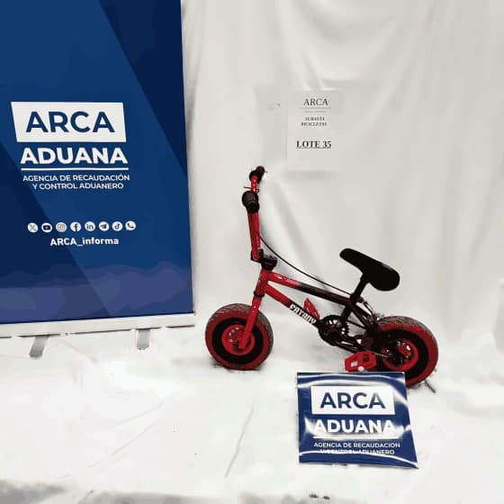 UNA BICICLETA – MARCA FATBOY – MODELO MINI BMX – RODADO NIÑO – N.º SERIE S/N - NUEVA - ARMADATRIBUTAN IVA ALÍCUOTA 21% - FUNCIONAMIENTO SIN CONTROLAR - SE VENDEN EN EL ESTADO EN EL QUE SE ENCUENTRAN Y EXHIBEN - ACTA 719/2018